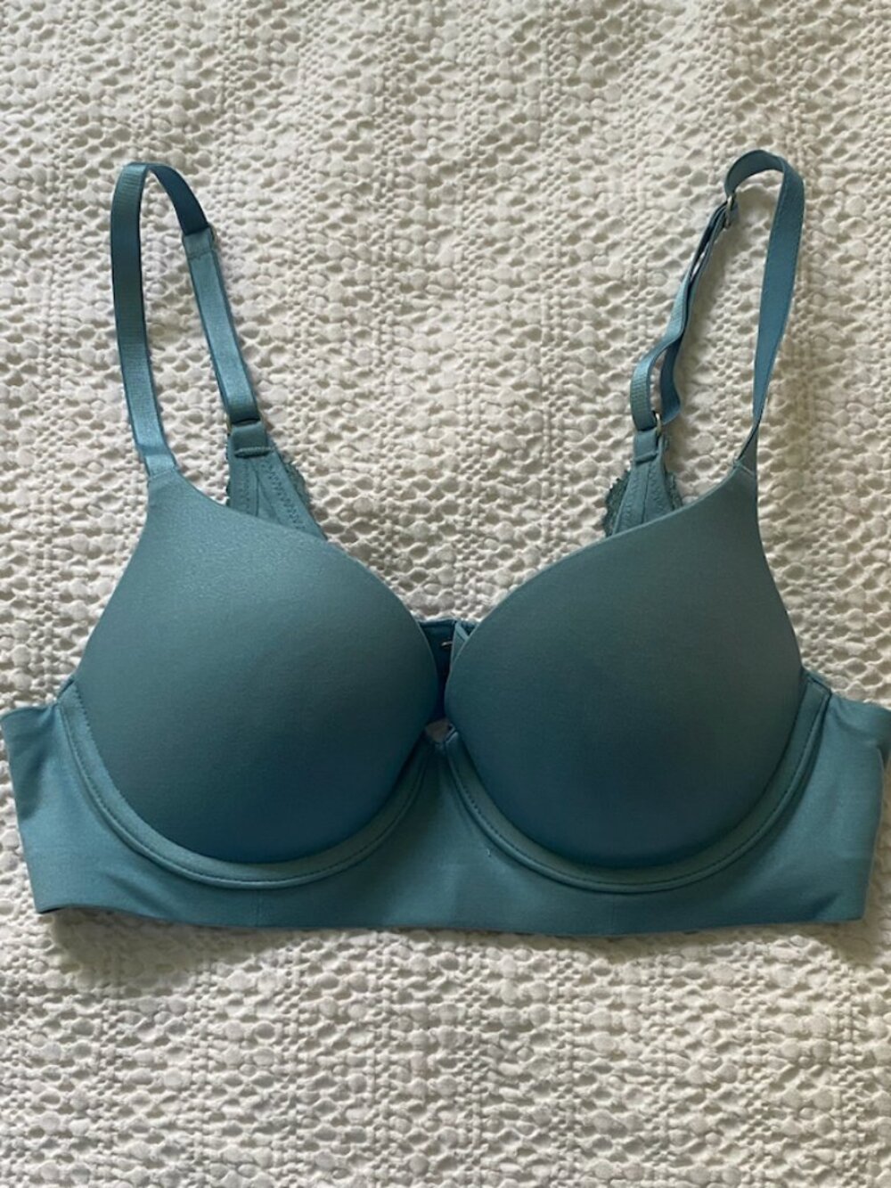 Aerie Real Sunnie Lace-Back Demi Push-Up Bra Teal - Size 32B